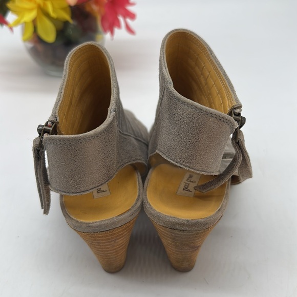 Paul Green Stylish Gray Peep-Toe Leathr Ankle Boots Size 5 MCH9112 - Picture 3 of 8